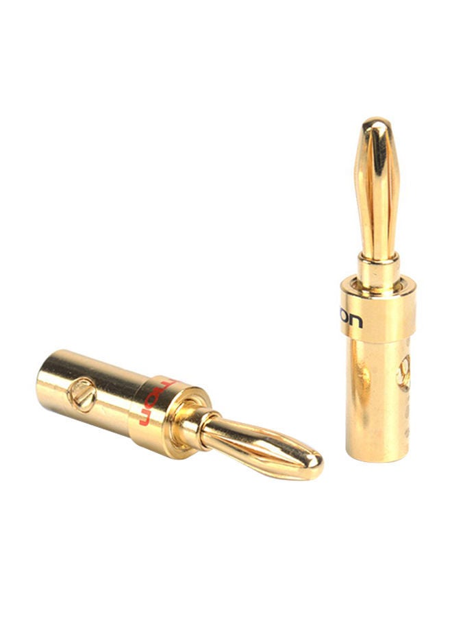 NIBEMINENT 2-Piece 24K Gold Plated Banana Plug Connector - Image 1