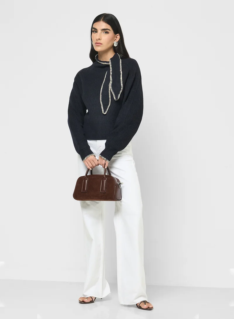 ELLA Sweater With Neck Tie