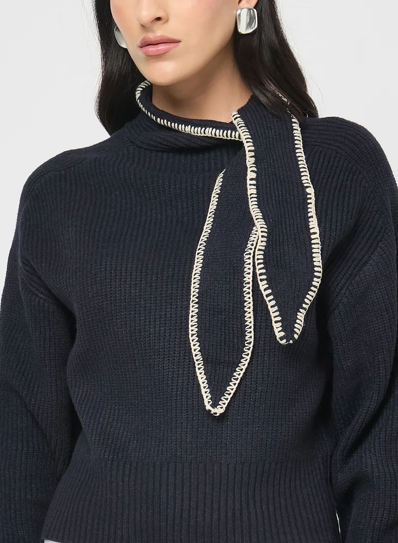 ELLA Sweater With Neck Tie