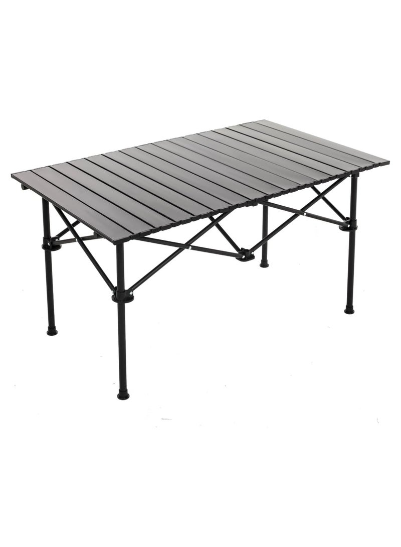 DubaiGallery Portable Folding Camping Table with Rollable Aluminum Top Lightweight Compact for Easy Carry Durable Waterproof Design Stable Steel Frame Perfect for Outdoor Adventures Picnics Beach BBQ Hiking Fishing and Travel 90cm x 55cm - Image 1
