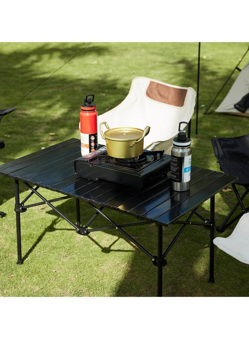 DubaiGallery Portable Folding Camping Table with Rollable Aluminum Top Lightweight Compact for Easy Carry Durable Waterproof Design Stable Steel Frame Perfect for Outdoor Adventures Picnics Beach BBQ Hiking Fishing and Travel 90cm x 55cm - Image 3