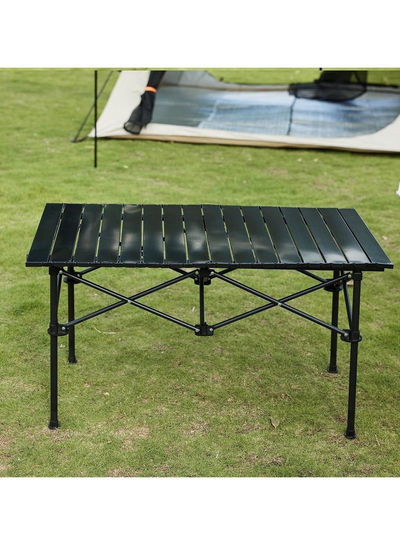 DubaiGallery Portable Folding Camping Table with Rollable Aluminum Top Lightweight Compact for Easy Carry Durable Waterproof Design Stable Steel Frame Perfect for Outdoor Adventures Picnics Beach BBQ Hiking Fishing and Travel 90cm x 55cm - Image 4