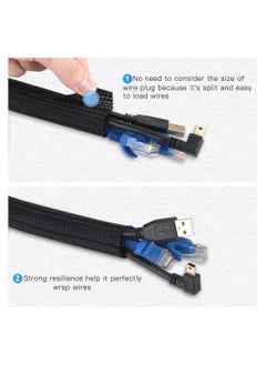 Alruht Adjustable Braided Cable Sleeve, Wire Management Sleeve Concealer for TV Table, Computer Cable Sleeve with Flame Retardant Cord Organizer and Protector, 3M/9.84ft, Black  - Image 4