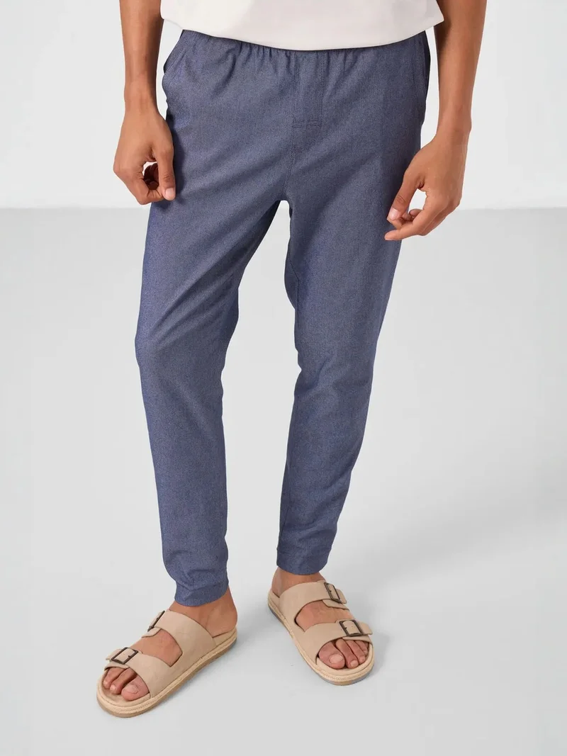 تومي لايف TOMMY Men's Straight-leg Gabardine Chinos