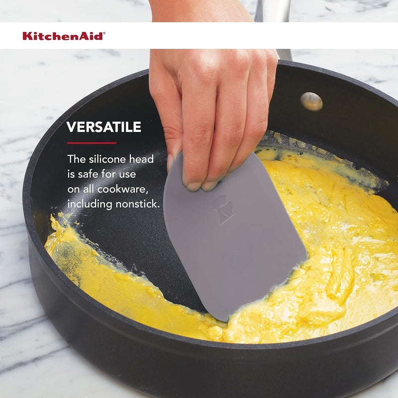 KitchenAid Gourmet Bowl Scraper Set of 2 Aqua Sky and Storm Grey - Image 3