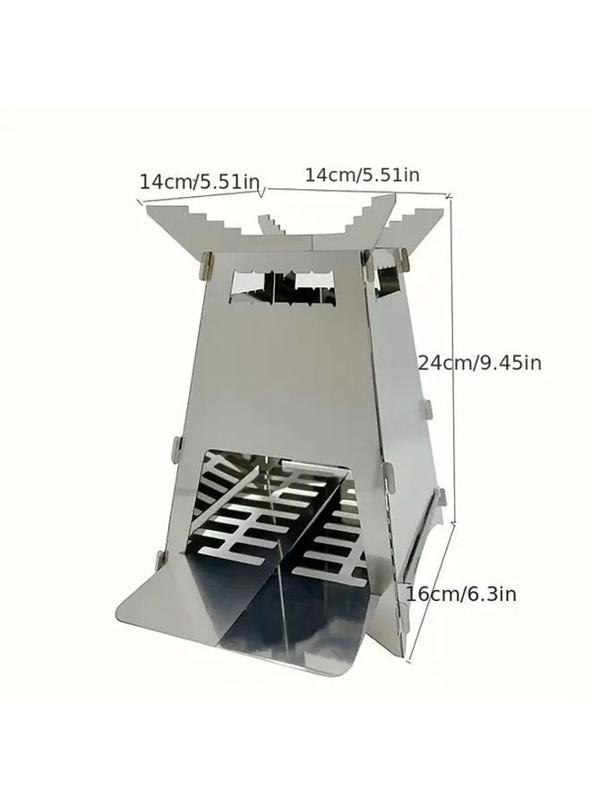 إسكدنيا موقد صاروخي محمول قابل للطي من الفولاذ المقاوم للصدأ 6 3x5 51x9 45 بوصة مدمج للتخييم في الهواء الطلق - Image 4