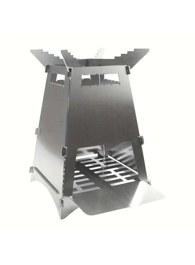 إسكدنيا موقد صاروخي محمول قابل للطي من الفولاذ المقاوم للصدأ 6 3x5 51x9 45 بوصة مدمج للتخييم في الهواء الطلق - Image 1