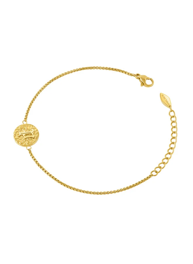 بوليس Gothique Gold Plated Stainless Steel Box Chain Bracelet for Women