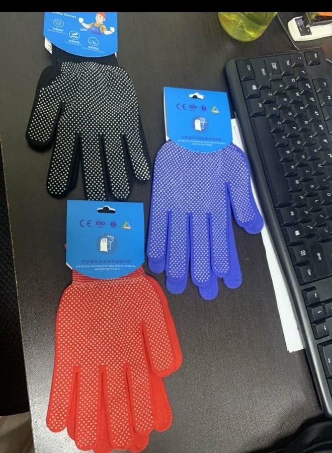 HIGHOPS Sports Pvc Doted Cotton Gloves Halp For Cricket Bating And Anothor Sports This Peas Of One Of Pair (Pack of 1 Pair), Multi - Image 1