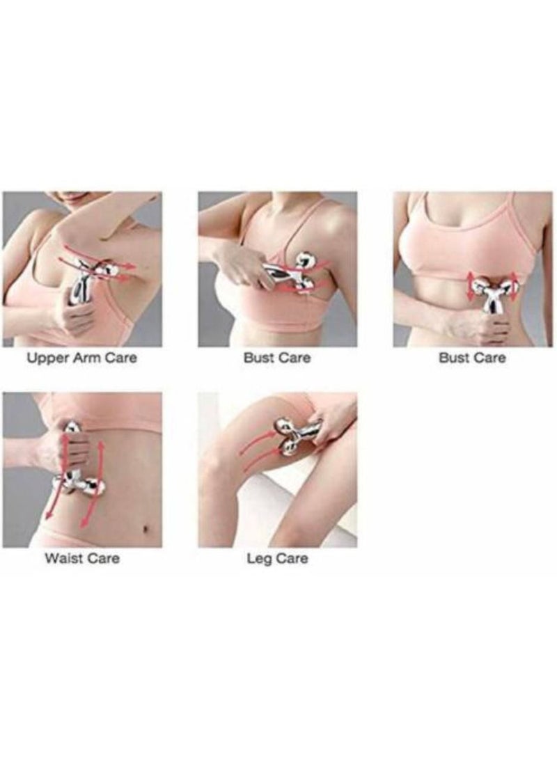 DIGI CORE The Wowdrobe 3D Massager Roller 360 Rotate Silver Thin Face Full Body Sha pe | Lifting Wrinkle Remover Facial Massage Relaxation Tool For Men And Women - Image 3