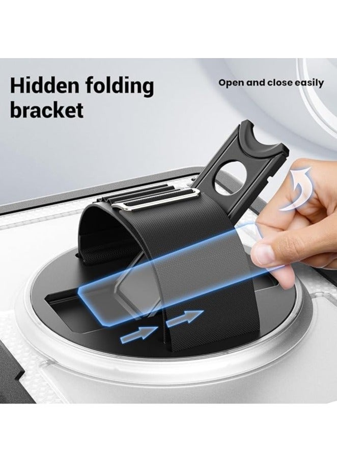 عام حافظة للأطفال متوافقة مع جهاز iPad Air 11 (2024)، تتكون من 3 قطع، مصنوعة من مادة PC، تحتوي على فتحة لقلم، حامل يد دوار بزاوية 360 درجة، وحزام كتف. - Image 4