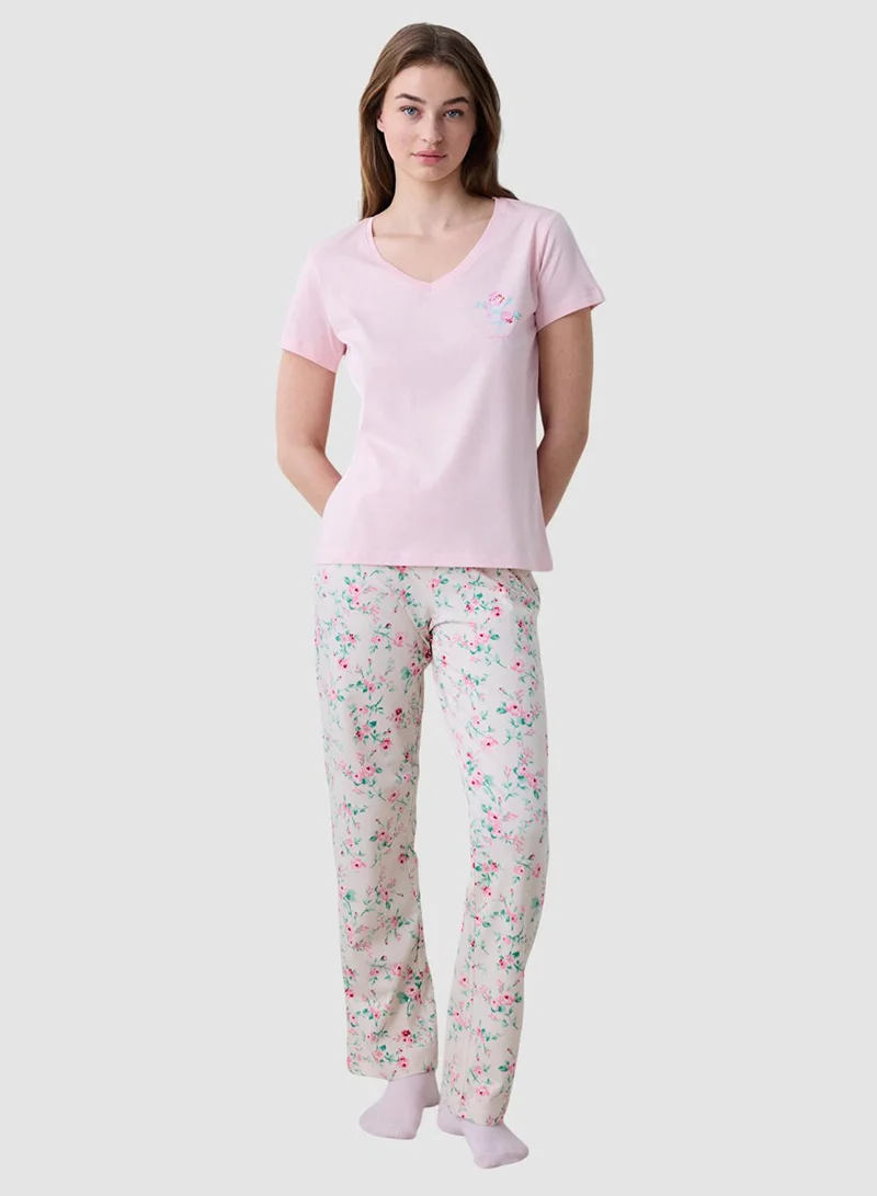 Penti Pink Roses Floral Pyjama Set