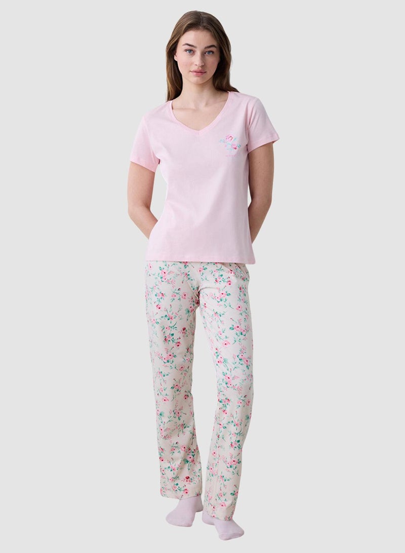 Penti Pink Roses Floral Pyjama Set - Image 1