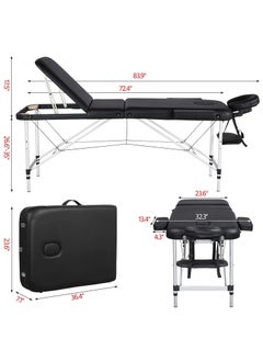 Massage Tables Portable Lash Bed for Eyelash Extensions Aluminium Tattoo Table Height Adjustable Spa Bed Lightweight with Non-Woven Bag, Black 186*60*82cm - pzsku/Z183BBE6F1ED3F0FF6333Z/45/_/1709605464/ea938b13-22c9-4689-940c-3251c74773d2