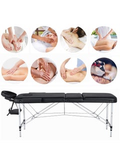 ETG Massage Tables Portable Lash Bed for Eyelash Extensions Aluminium Tattoo Table Height Adjustable Spa Bed Lightweight with Non-Woven Bag, Black 186*60*82cm  - Image 4