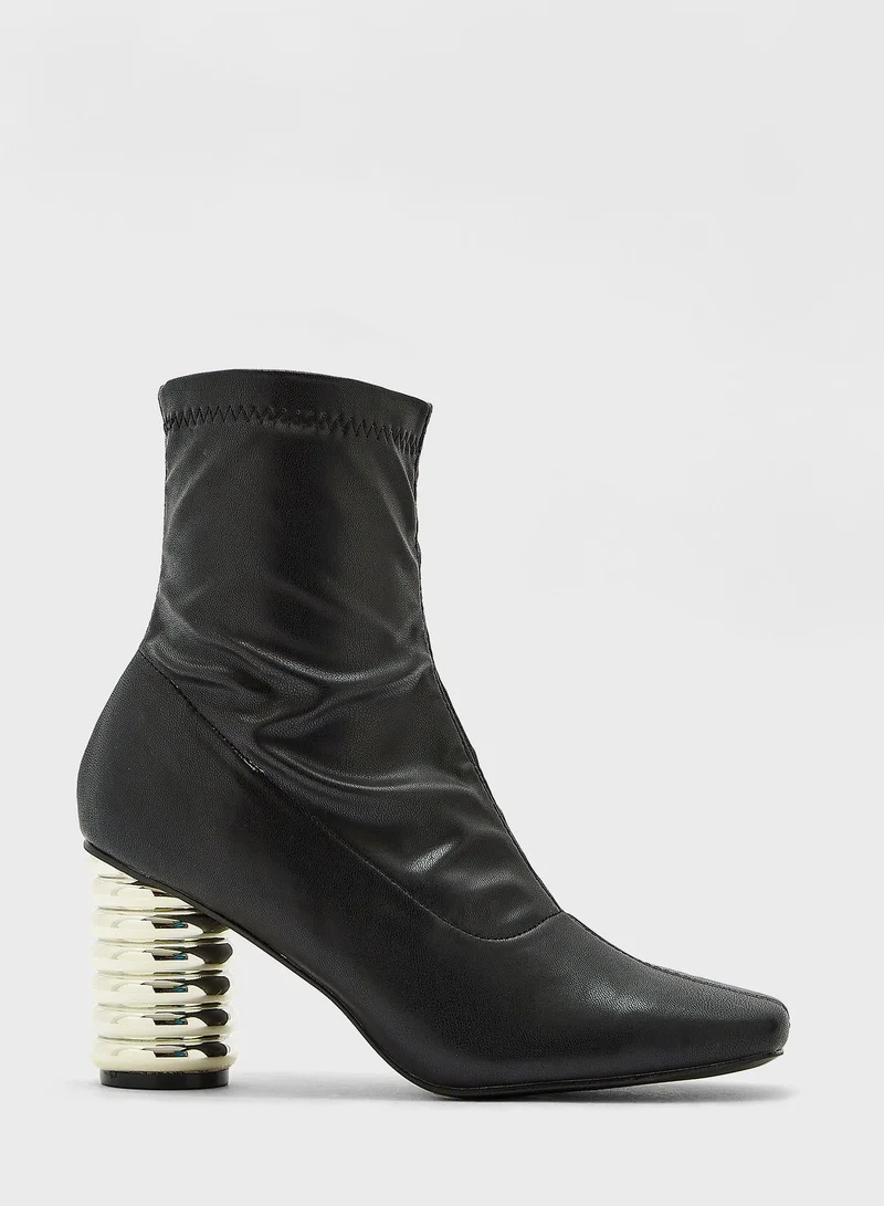 ELLA Feature Heel Sock Boot