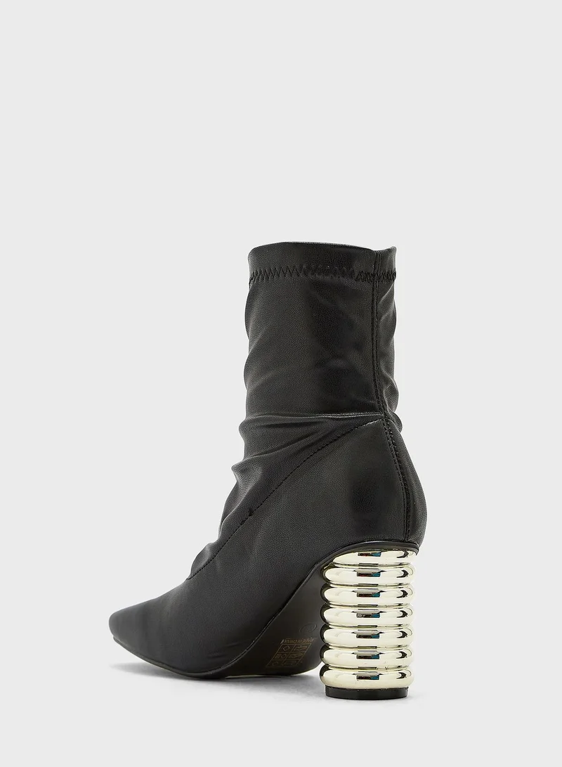 ELLA Feature Heel Sock Boot