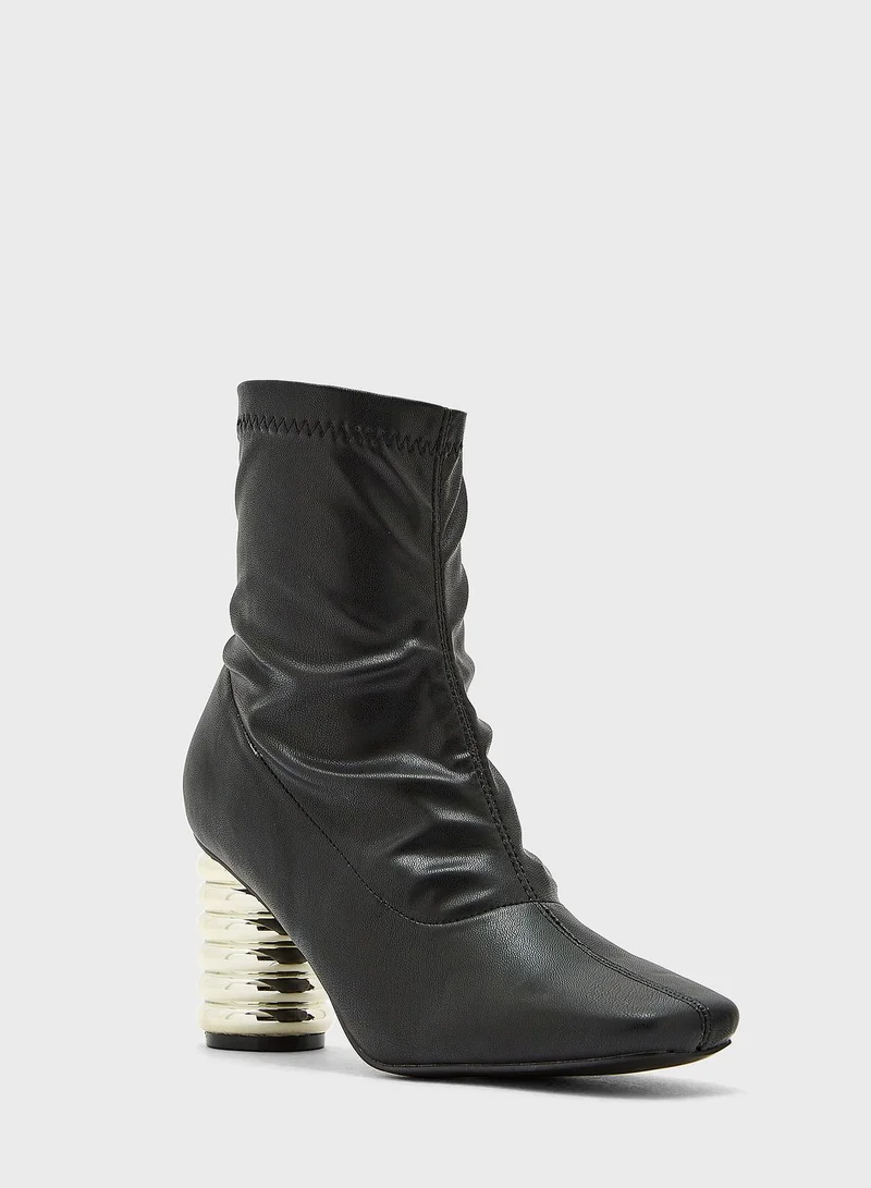 ELLA Feature Heel Sock Boot