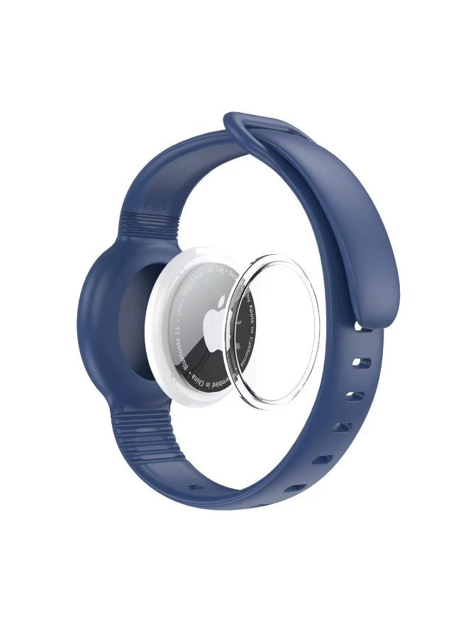 Silicone Waterproof AirTag Bracelet for AirTags, Hidden Design Wristband Case with Drop Protection, Comfortable Kids and Adult Tracker Band,(Dark Blue) - Image 1