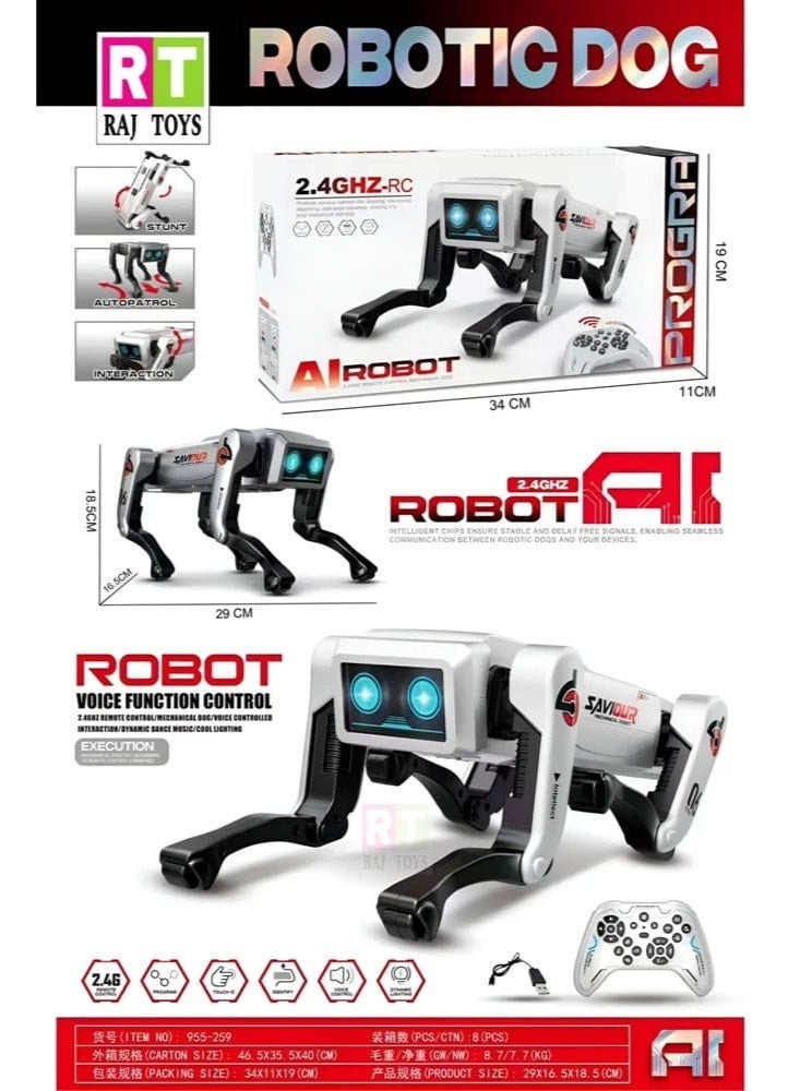Smart remote-controlled robot dog toy with LED lights - Image 3