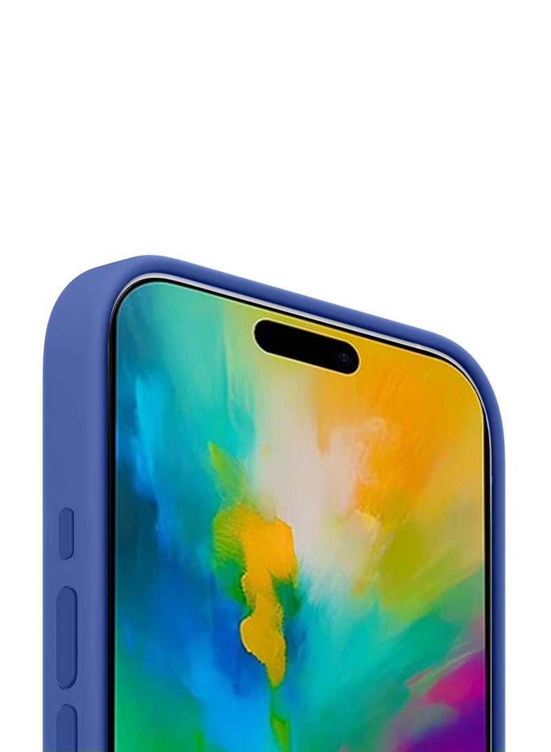 Wtech Apple iPhone 16 Pro Max 2024 Premium Soft Liquid Silicone Case Cover - Blue - Image 4