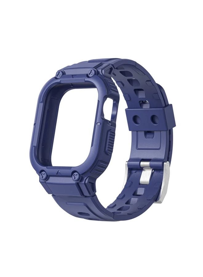 غطاء واقي متين لساعة أبل سيريس 9 و8 و7 و6 و5 و4 SE Ultra مقاس 44 ملم و45 ملم أزرق عميق - Image 1