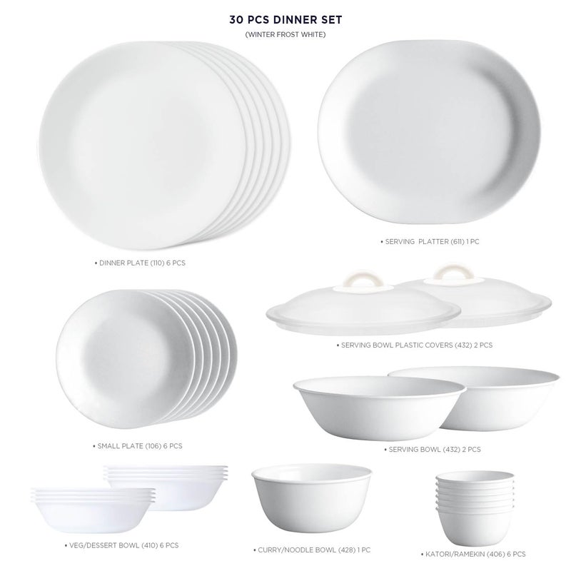 Corelle Corelle Livingware Winter Frost White 30pcs Dinner Set  - Image 3