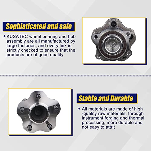 KUSATEC 512388 2pcs Rear Wheel Bearing and Hub Assembly Compatible with for Nissan Altima Maxima Murano Pathfinder, Mitsubishi RVR 2011, Infiniti JX35 2013, QX60 2014-2019, 5 Lug w/ABS - Image 4