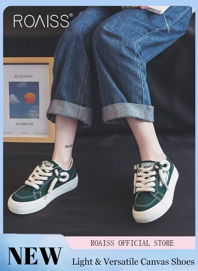 رويس أحذية نسائية كلاسيكية من القماش، أحذية برباط منخفضة، أحذية رياضية غير رسمية متعددة الاستخدامات للسيدات، أحذية مسطحة مريحة بنعل مانع للانزلاق، مناسبة للارتداء اليومي والأنشطة الخارجية - Image 2
