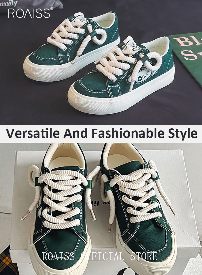 رويس أحذية نسائية كلاسيكية من القماش، أحذية برباط منخفضة، أحذية رياضية غير رسمية متعددة الاستخدامات للسيدات، أحذية مسطحة مريحة بنعل مانع للانزلاق، مناسبة للارتداء اليومي والأنشطة الخارجية - Image 3