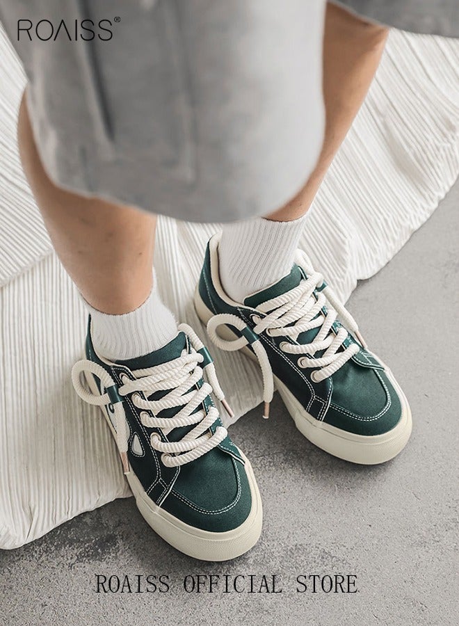 رويس أحذية نسائية كلاسيكية من القماش، أحذية برباط منخفضة، أحذية رياضية غير رسمية متعددة الاستخدامات للسيدات، أحذية مسطحة مريحة بنعل مانع للانزلاق، مناسبة للارتداء اليومي والأنشطة الخارجية - Image 4