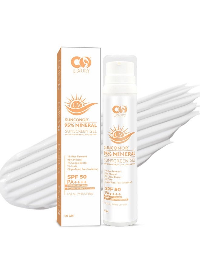CO LUXURY SPF 50 PA++++ 95% Mineral Sunscreen | Water Resistant Upto 8 hours | Non-greasy | Lightweight | No White Cast | Broad spectrum | Dermatologist Prescribed | For Sensitive skin |50gm - Image 1