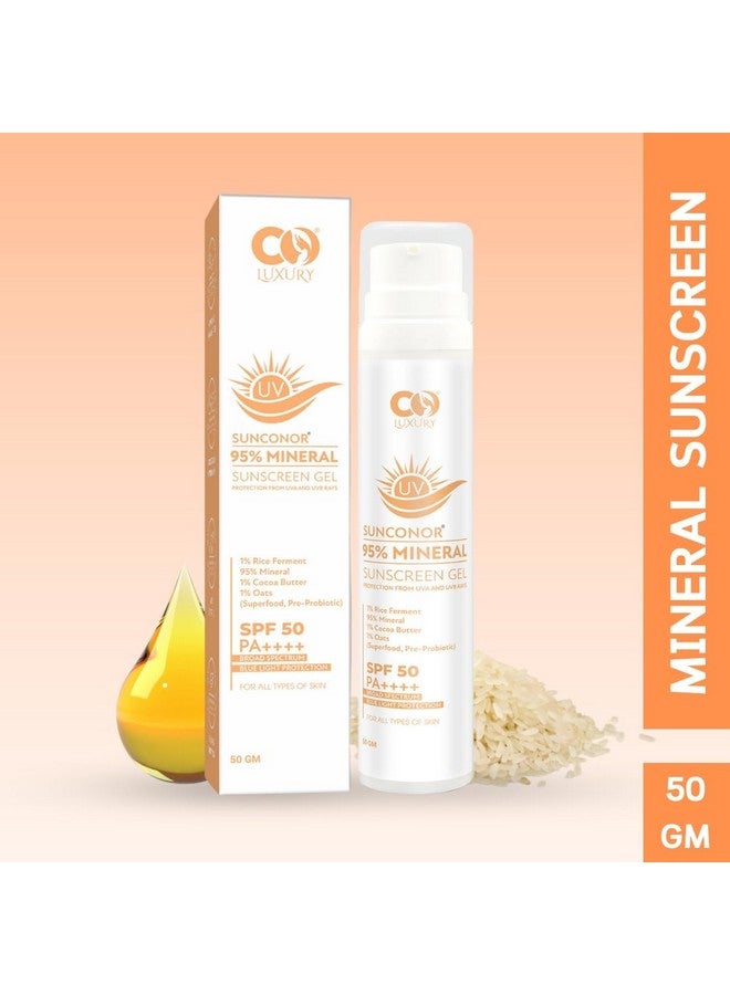 CO LUXURY SPF 50 PA++++ 95% Mineral Sunscreen | Water Resistant Upto 8 hours | Non-greasy | Lightweight | No White Cast | Broad spectrum | Dermatologist Prescribed | For Sensitive skin |50gm - Image 2