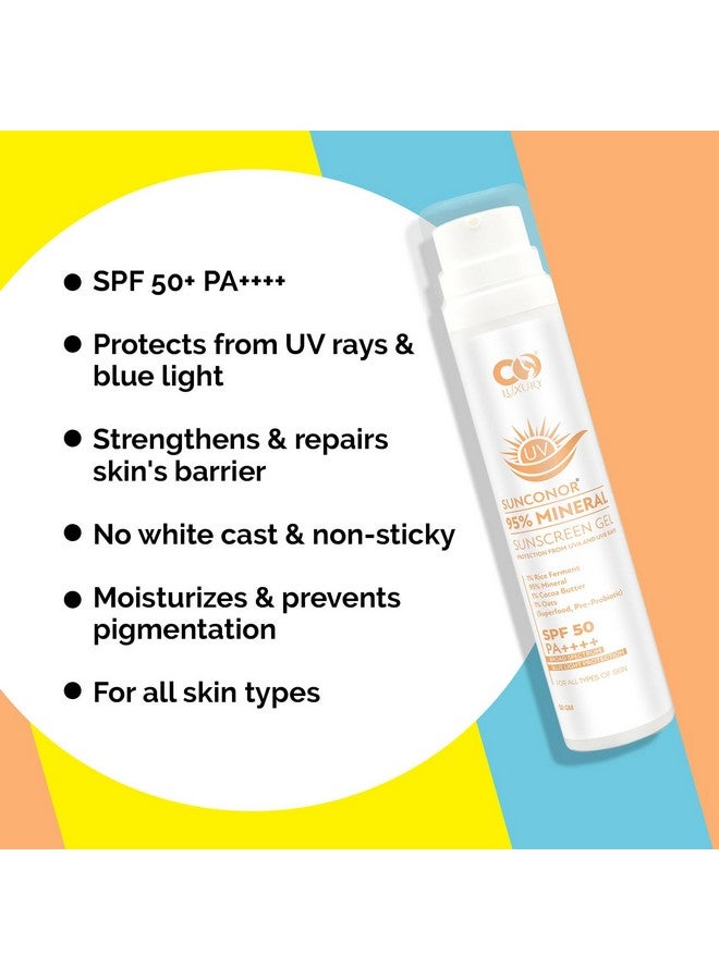 CO LUXURY SPF 50 PA++++ 95% Mineral Sunscreen | Water Resistant Upto 8 hours | Non-greasy | Lightweight | No White Cast | Broad spectrum | Dermatologist Prescribed | For Sensitive skin |50gm - Image 5