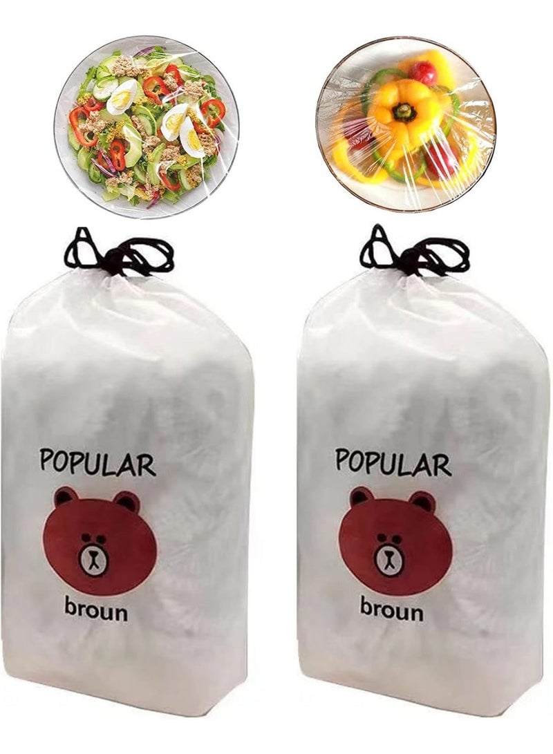 Mawan 2-Pack Food Storage Bags - Food Storage and Cover Bags - Flexible Stretchable Food Storage Covers - Reusable Stretchable Plastic Covers - 200 Pieces - Image 1