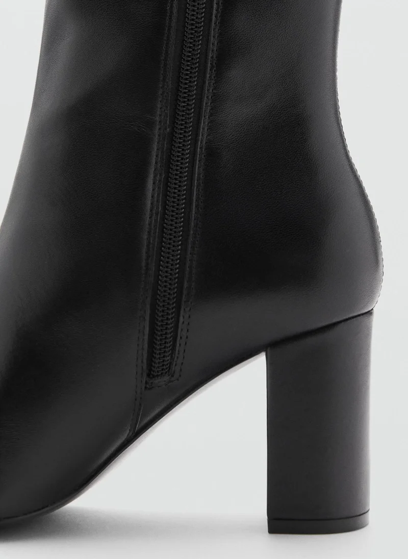 MANGO Harrison With Tall Leg Leather Boots