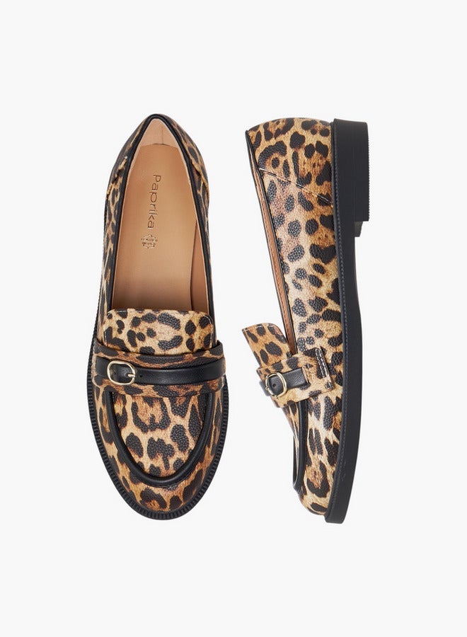 Paprika Women Animal Print Slip-On Loafers - Image 3