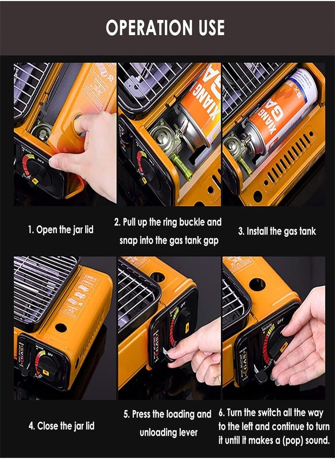 Cady One - Portable Outdoor BBQ Gas Stove Auto Ignition Lightweight and Safe Made of High Quality Material Black - Image 1