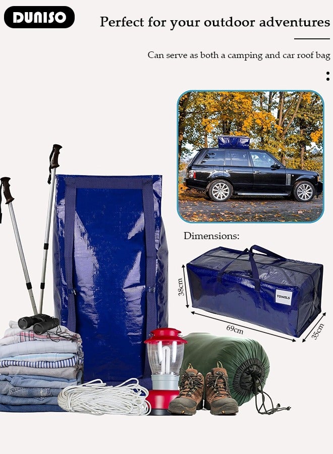 DUNISO 2 Pack Moving Bags with Backpack Straps,Heavy Duty Moving Storage Tote Bags with Tag Port, Moving Boxes & Storage Bins Alternative, Packing Supplies, Camping Accessories Totes for Storage, Dorm Room Essentials Storage Bags  - Image 3