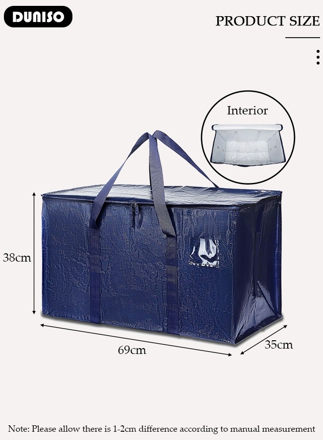 DUNISO 2 Pack Moving Bags with Backpack Straps,Heavy Duty Moving Storage Tote Bags with Tag Port, Moving Boxes & Storage Bins Alternative, Packing Supplies, Camping Accessories Totes for Storage, Dorm Room Essentials Storage Bags  - Image 4
