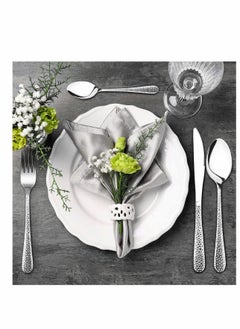 Y&D Stainless Steel Flatware Silverware Set, Hammered Design Knife Fork Spoon Set for Home Camping Party, Dishwasher Safe, 16 Pieces  - Image 3