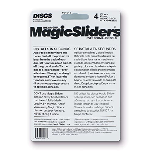 Magic Sliders Magic Slider Self-Adhesive Furniture Disc Pad Sliders – 4 Piece Pack – Smooth Gliding Protection for Wood, Tile, Carpet, and Vinyl Floors|Size-1-3/4|Colour-Blue - Image 2