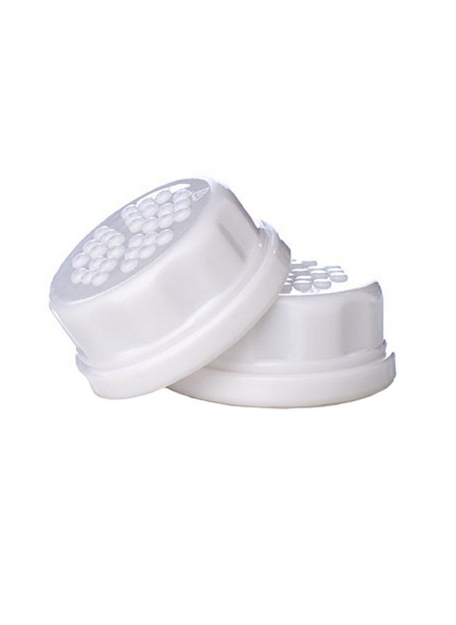 lifefactory Flat Caps 2Pack For 4Ounce And 9Ounce Bpafree Glass Baby Bottles White  - Image 1