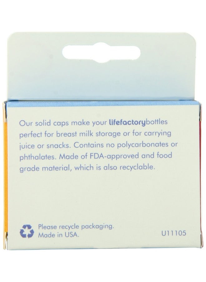 lifefactory Flat Caps 2Pack For 4Ounce And 9Ounce Bpafree Glass Baby Bottles White  - Image 3
