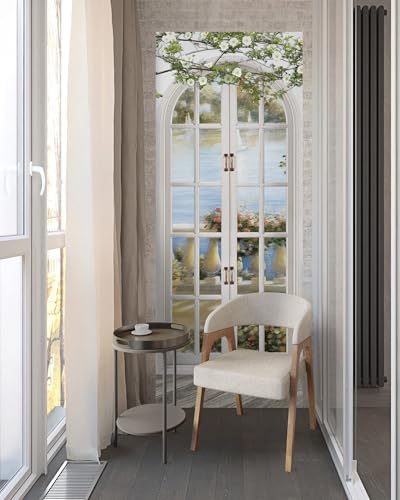 FLFK Door Sticker - Peel and Stick Door Mural, Removable Self-Adhesive European Style Arch Wallpaper for Home Decor, 30.3" W x 78.7" L, Set of 2 Sheets - Image 4