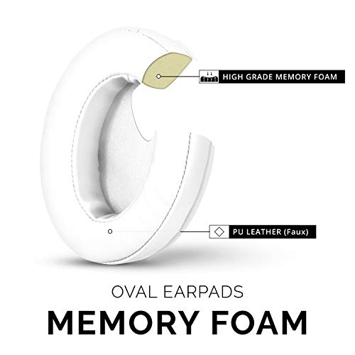Brainwavz Replacement Earpads for ATH M50X, M50BT, Steelseries Arctis, Pro Wireless & Stealth 600, HyperX Cloud, AKG, SHURE, Philips & Many More Headphones, Memory Foam Ear Pad Cushions, White Oval - Image 4
