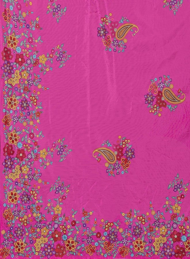PURVAJA حرير شينون/فن حريري شبه مخيط Lehenga choli (Sachi-Pink_Free Size) - Image 4
