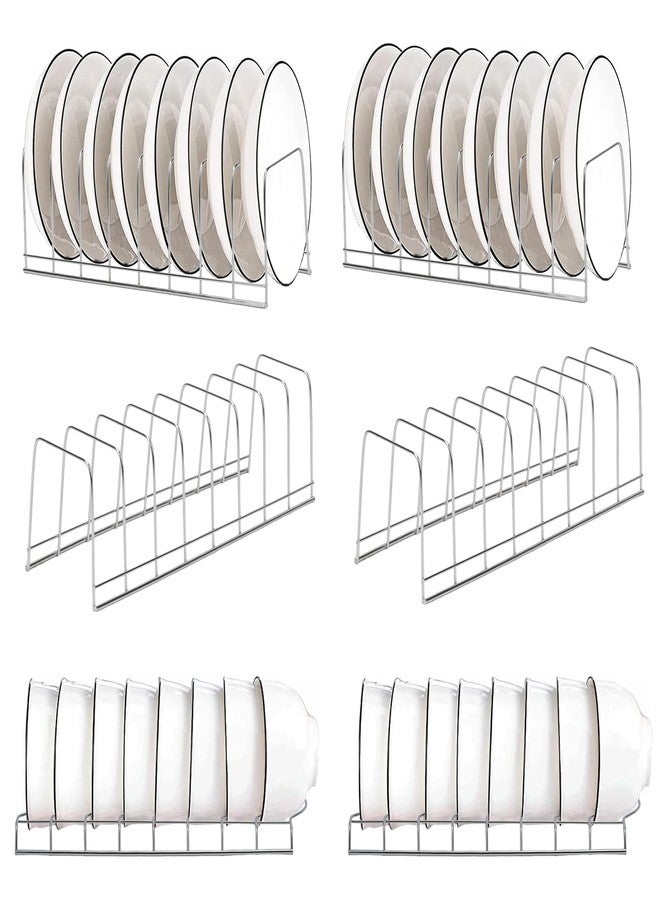 IBEQUEM 6PCS Stainless Steel Plate Organizer for Cabinet,Pot Lid Organizer Pot Lid Rack Holder Rest Storage for Cutting Boards,Bakeware,Cooling Racks,Pots & Pans,Serving Trays and Reusable Containers - Image 1
