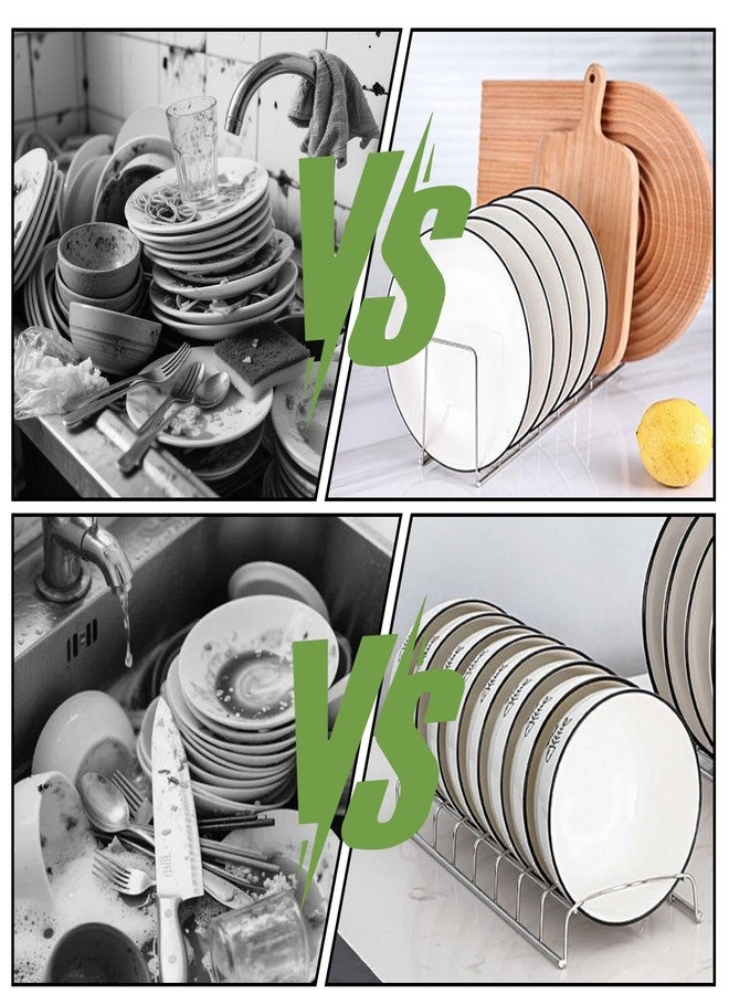 IBEQUEM 6PCS Stainless Steel Plate Organizer for Cabinet,Pot Lid Organizer Pot Lid Rack Holder Rest Storage for Cutting Boards,Bakeware,Cooling Racks,Pots & Pans,Serving Trays and Reusable Containers - Image 3