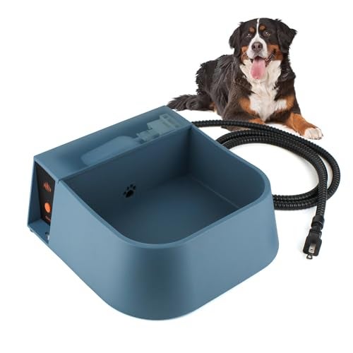 PETLESO Automatic Heated Water Bowl for Dogs Cats, Outdoor Heated Dog Bowl with Auto Fill, 2L Winter Heating Waterer Provide Drinkable Water for Chickens, Rabbits, Birds, Goats, Feral Animal - Image 1